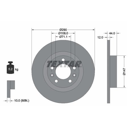 92238003 Brake Disc TEXTAR