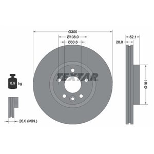 92196903 Тормозной диск TEXTAR - Top1autovaruosad