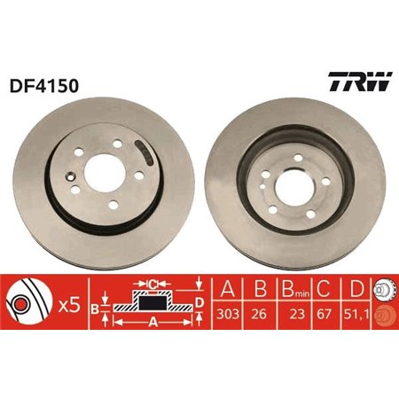 DF4150 Brake Disc TRW