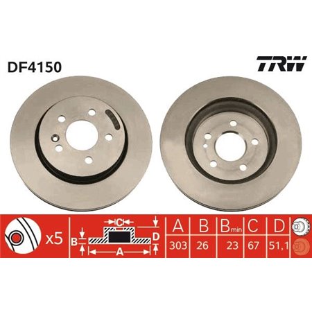 DF4150  Brake disc TRW 