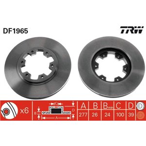 DF1965  Brake disc TRW 