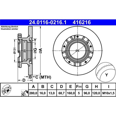 24.0116-0216.1 Brake Disc ATE