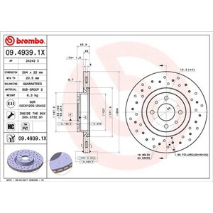 09.4939.1X Brake Disc BREMBO - Top1autovaruosad