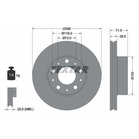 92275003 Brake Disc TEXTAR