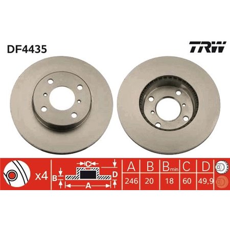 DF4435  Brake disc TRW 