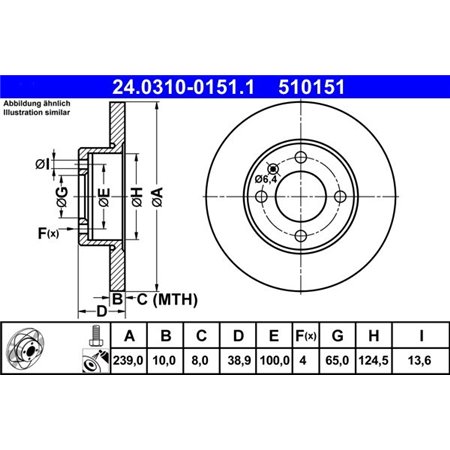 24.0310-0151.1 Bromsskiva ATE