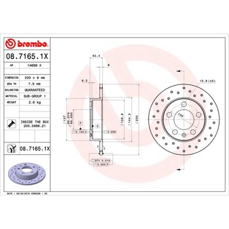 08.7165.1X Brake Disc BREMBO