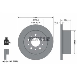 92157403 Brake Disc TEXTAR - Top1autovaruosad