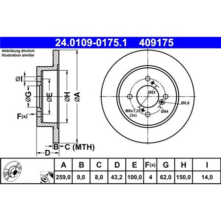 24.0109-0175.1 Bromsskiva ATE