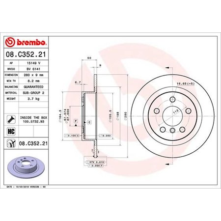 08.C352.21 Brake Disc BREMBO