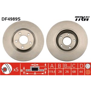 DF4989S Brake Disc TRW - Top1autovaruosad