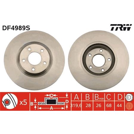 DF4989S Тормозной диск TRW