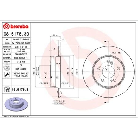 08.5178.31 Bromsskiva BREMBO