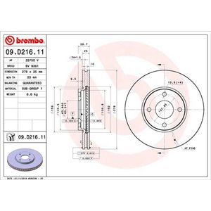 09.D216.11 Jarrulevy BREMBO - Top1autovaruosad