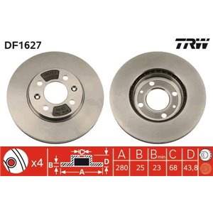 DF1627  Brake disc TRW 