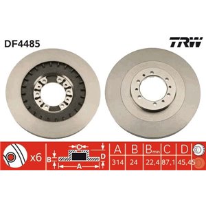 DF4485 Тормозной диск TRW      - Top1autovaruosad