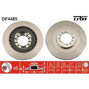 DF4485 Тормозной диск TRW - Top1autovaruosad