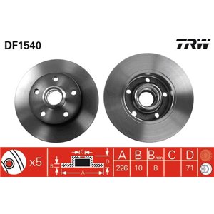DF1540 Brake Disc TRW - Top1autovaruosad