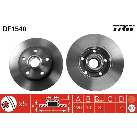 DF1540 Тормозной диск TRW