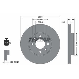 92295403 Тормозной диск TEXTAR      - Top1autovaruosad