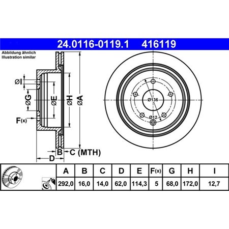 24.0116-0119.1 Brake Disc ATE