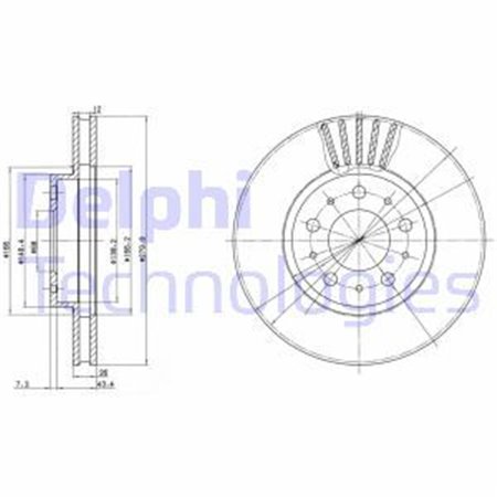 BG2841 Тормозной диск DELPHI