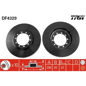 DF4329 Brake Disc TRW - Top1autovaruosad