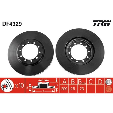 DF4329 Тормозной диск TRW