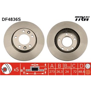 DF4836S Тормозной диск TRW      - Top1autovaruosad