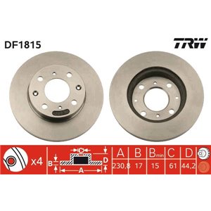 DF1815 Тормозной диск TRW - Top1autovaruosad