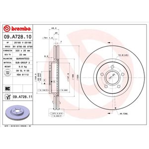 09.A728.11 Тормозной диск BREMBO     
