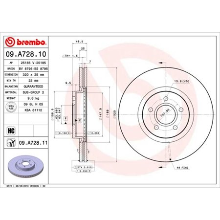 09.A728.11 Bromsskiva BREMBO