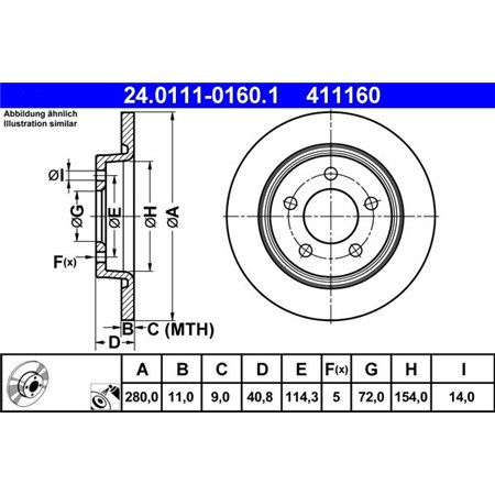 24.0111-0160.1 Brake Disc ATE