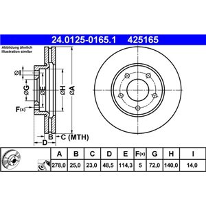 24.0125-0165.1 Тормозной диск ATE - Top1autovaruosad