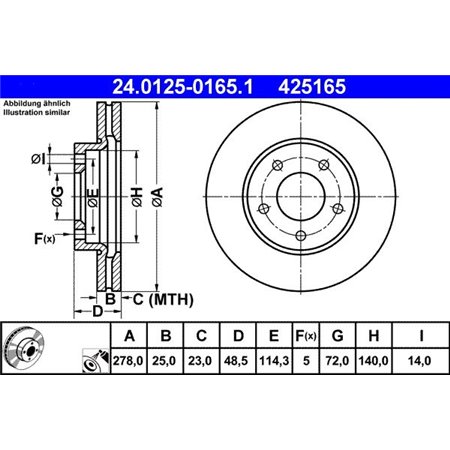 24.0125-0165.1 Brake Disc ATE