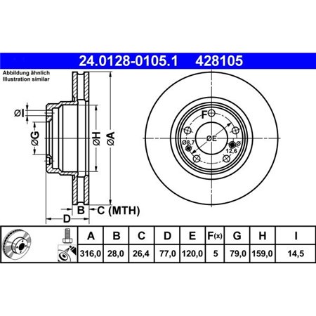 24.0128-0105.1 Brake Disc ATE