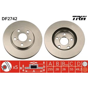DF2742  Brake disc TRW 