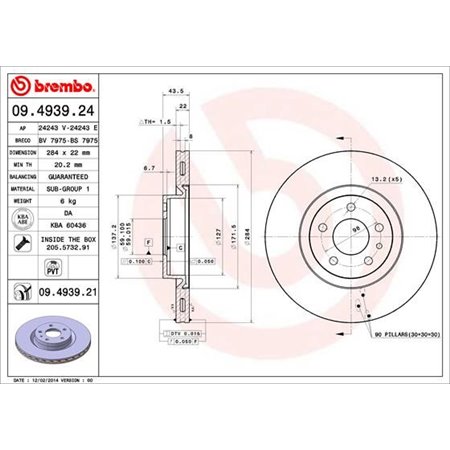 09.4939.21 Brake Disc BREMBO