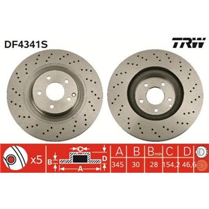 DF4341S  Brake disc TRW 