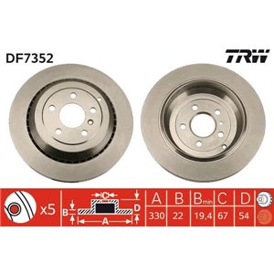 DF7352 Brake Disc TRW - Top1autovaruosad