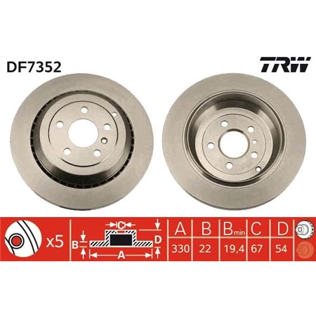 DF7352 Тормозной диск TRW     