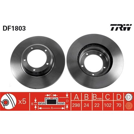 DF1803 Brake Disc TRW