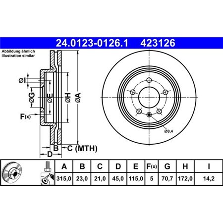 24.0123-0126.1 Brake Disc ATE