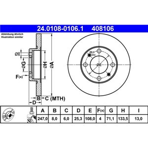 24.0108-0106.1 Тормозной диск ATE     