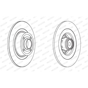 DDF1570-1  Brake disc with bearing FERODO 