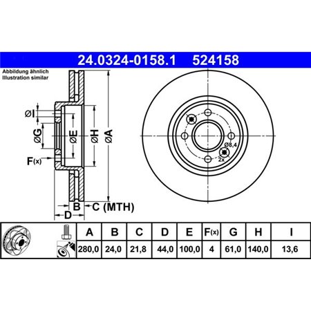 24.0324-0158.1 Тормозной диск ATE