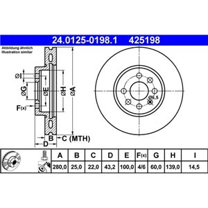24.0125-0198.1 Тормозной диск ATE - Top1autovaruosad