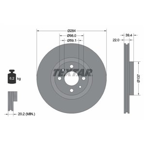 92055203 Brake Disc TEXTAR - Top1autovaruosad