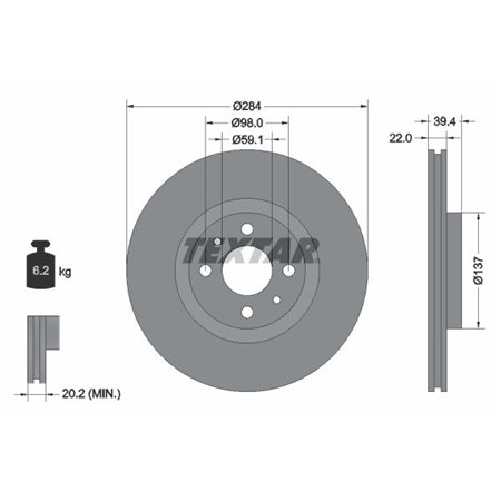 92055203 Brake Disc TEXTAR