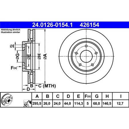 24.0126-0154.1 Bromsskiva ATE